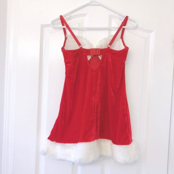 NEW La Vie En Rose Santa Dress Mini Dress Pom Pom - Picture 7 of 8